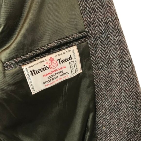 Mens Size 43 REGULAR 43R Vintage Harris 100% Scottish Wool Tweed Blazer Jacket - Picture 5 of 7